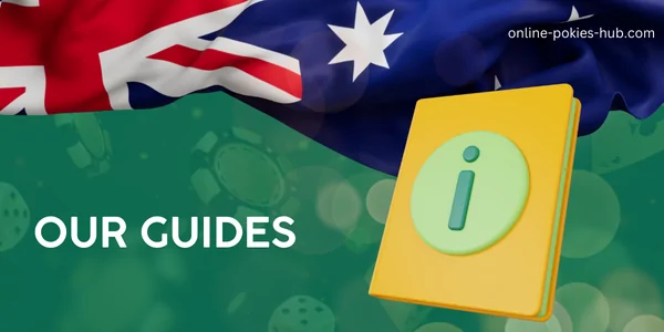 yellow guide, australian flag, inscription on green playing chips and dice background